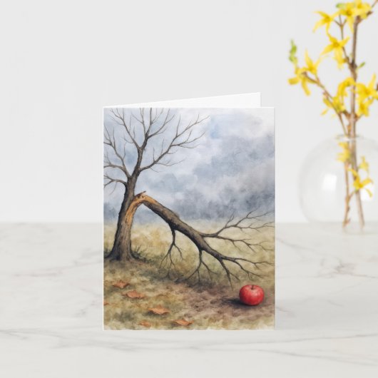 Note Card Watercolor Broken Apple Tree  カード (黄色い花)