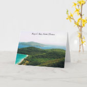 Note Card with Megan's Bay, Saint Thomas Scene カード (黄色い花)