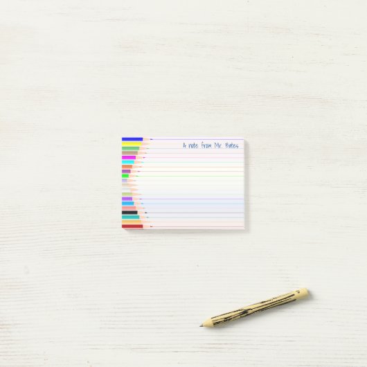 Note from Art先生パーソナライズされた付箋 ポストイット (デスク上)