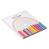 Note From Teacher Crayon Rainbow Notepad ノートパッド (アングル)