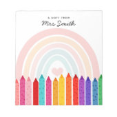 Note From Teacher Crayon Rainbow Notepad ノートパッド (正面)