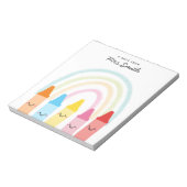 Note From Teacher Crayon Rainbow Notepad ノートパッド (回転)