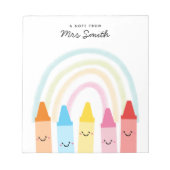 Note From Teacher Crayon Rainbow Notepad ノートパッド (正面)