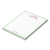 Note Pad with Name Soft Pink Roses ノートパッド (回転)