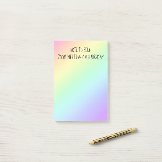 「Note to Self」おもしろい Rainbow Post-It Notes ポストイット (デスク上)