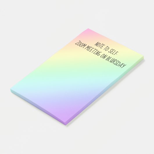 「Note to Self」おもしろい Rainbow Post-It Notes ポストイット (アングル)