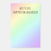 「Note to Self」おもしろい Rainbow Post-It Notes ポストイット (正面)
