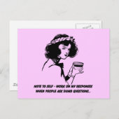 Note to Self – 皮肉なユーモア ポストカード (正面/裏面)