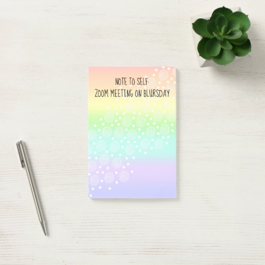 Note to Self Blursday Rainbow Post-It Notes ポストイット (オフィス)