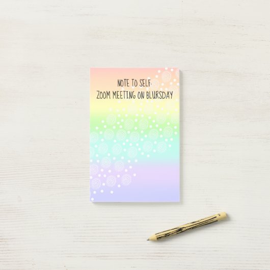 Note to Self Blursday Rainbow Post-It Notes ポストイット (デスク上)
