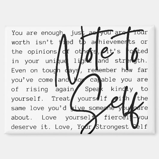 "Note to Self" Inspirational Magnet マグネット (正面)