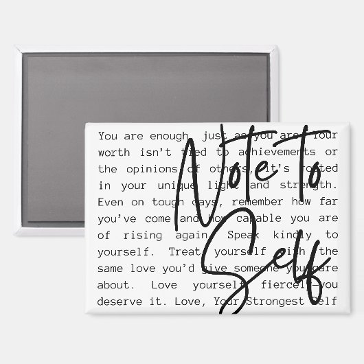 "Note to Self" Inspirational Magnet マグネット (正面/裏面)