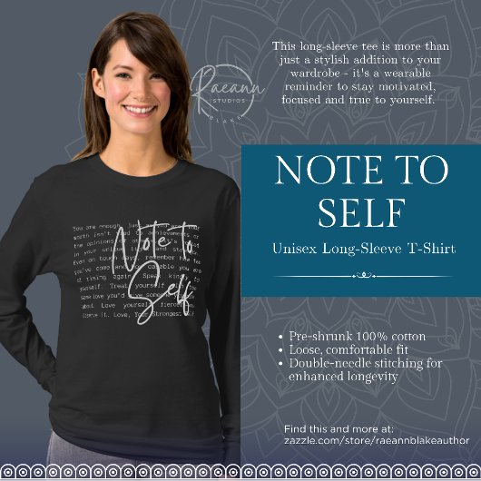"Note to Self" Inspirational Unisex Long-Sleeve Tシャツ