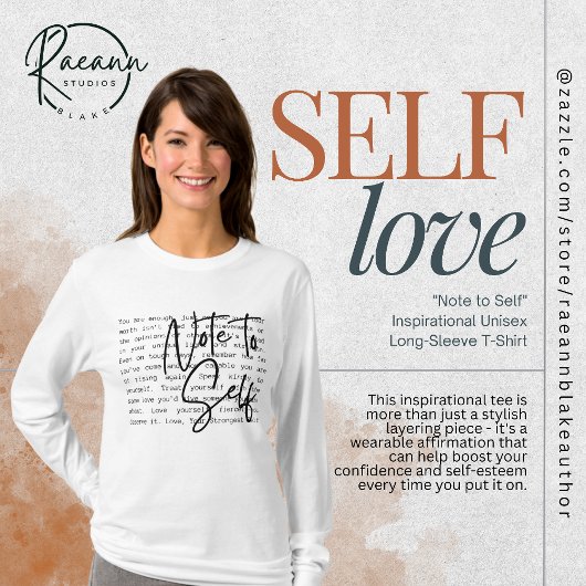 "Note to Self" Inspirational Unisex Long-Sleeve Tシャツ