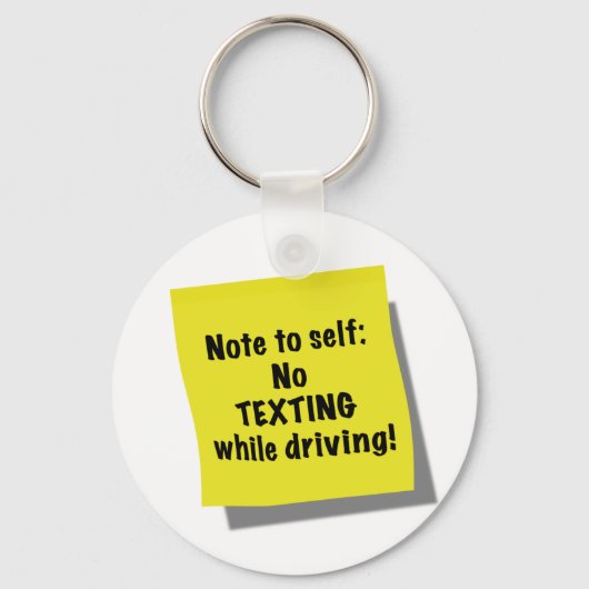 Note to self, Noメールや文字を打つ運転中 キーホルダー (正面)
