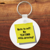 Note to self, Noメールや文字を打つ運転中 キーホルダー (正面)