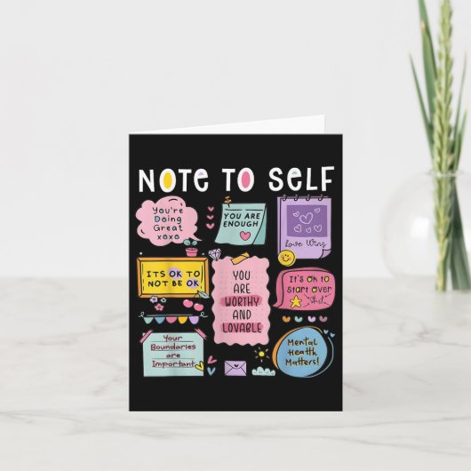 Note To Self Psychologist Mental Health Awareness  カード (正面)