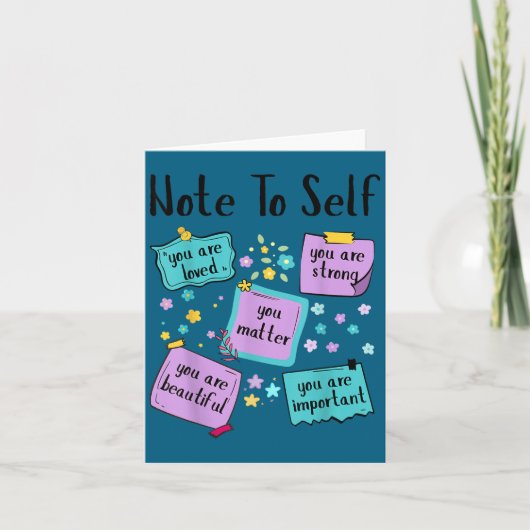 Note To Self You Suicide Prevention Awareness カード (正面)