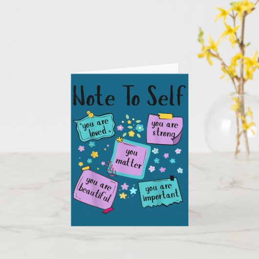 Note To Self You Suicide Prevention Awareness  カード (黄色い花)