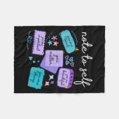 Note To Self You Suicide Prevention Awareness  フリースブランケット (正面(横))