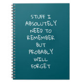 Notebをおもしろいリストする忘れ深い人のための引用文 ノートブック (正面)