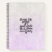 Notebook (21,6 x 28cm) - Thing's I'll Forget ノートブック (正面)