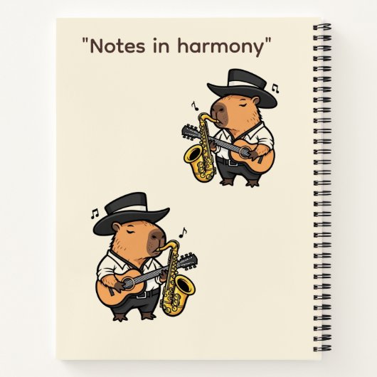  Notebook – Capybara Music Notes ノートブック (裏面)