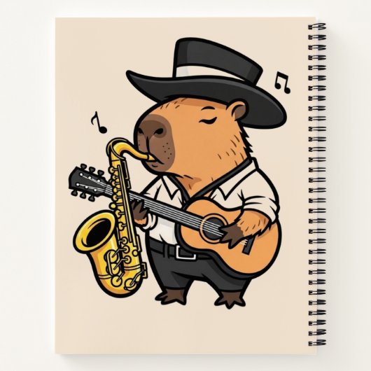  Notebook – Capybara Music Notes  ノートブック (裏面)