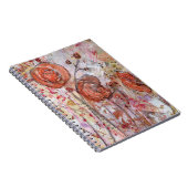 Notebook featuring mixed media floral art. ノートブック (右側)