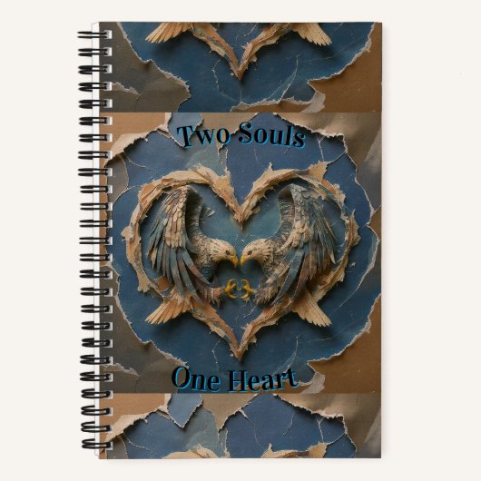 Notebook Paper Cut Eagle Two Souls One Heart ノートブック (正面)