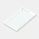 Notebook Paper White Add Your Name & Initial ポストイット (アングル)