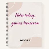 Notebook Quotes – “Notes Today, Genius Tomorrow” ノートブック (正面)