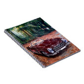 Notebook Retro Vintage Burgundy Car Painting ノートブック (右側)