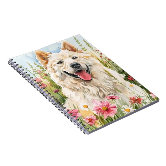  Notebook – Samoyed Watercolor Dog Lover Journal ノートブック (右側)