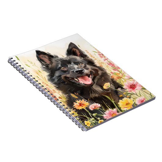 Notebook – Schipperke Watercolor Dog Journal ノートブック (右側)