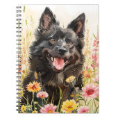 Notebook – Schipperke Watercolor Dog Journal ノートブック (正面)