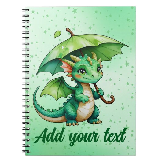 Notebook with Baby Dragon Art ノートブック (正面)