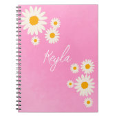 Notebook with gradient Rose and Daisies ノートブック (正面)
