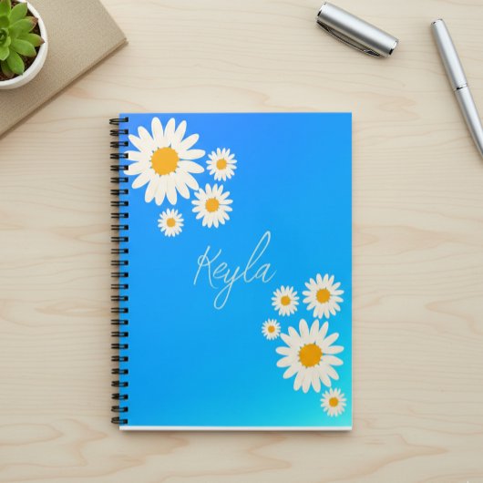 Notebook with gradient Rose and Daisies ノートブック
