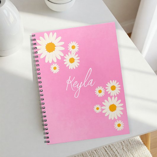 Notebook with gradient Rose and Daisies ノートブック