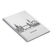 Notebook with London Landmarks Line Art ノートブック (右側)