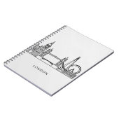 Notebook with London Landmarks Line Art ノートブック (左側)