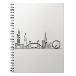 Notebook with London Skyline – ミニマルデザイン ノートブック