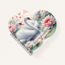 Notebook with swans
