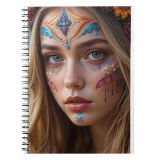 Notebook with the face of a beautiful bohemian gir ノートブック