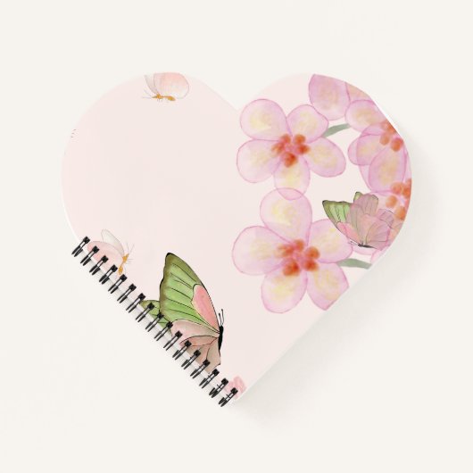 Notebook with Whimsical Butterfly Design ノートブック (正面)