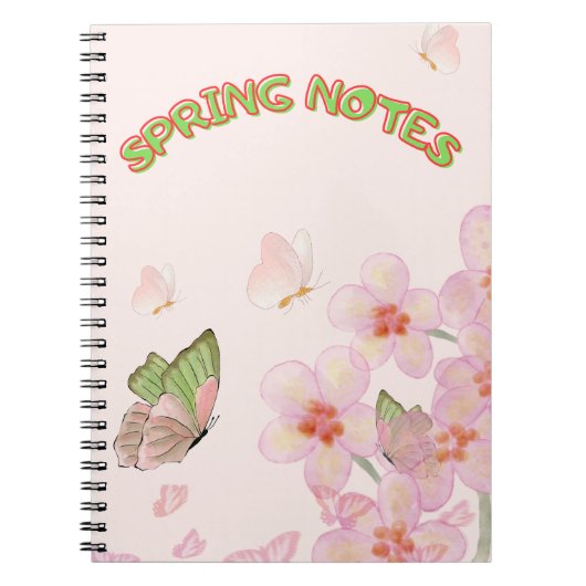 Notebook with Whimsical Butterfly Design ノートブック (正面)