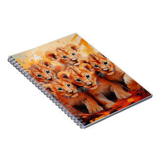 Notebooks - Five Lion Cubs Artwork ノートブック