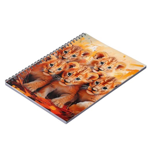Notebooks - Five Lion Cubs Artwork ノートブック (左側)