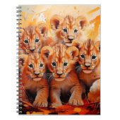Notebooks - Five Lion Cubs Artwork ノートブック (正面)